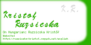 kristof ruzsicska business card