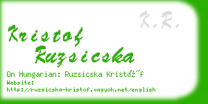 kristof ruzsicska business card